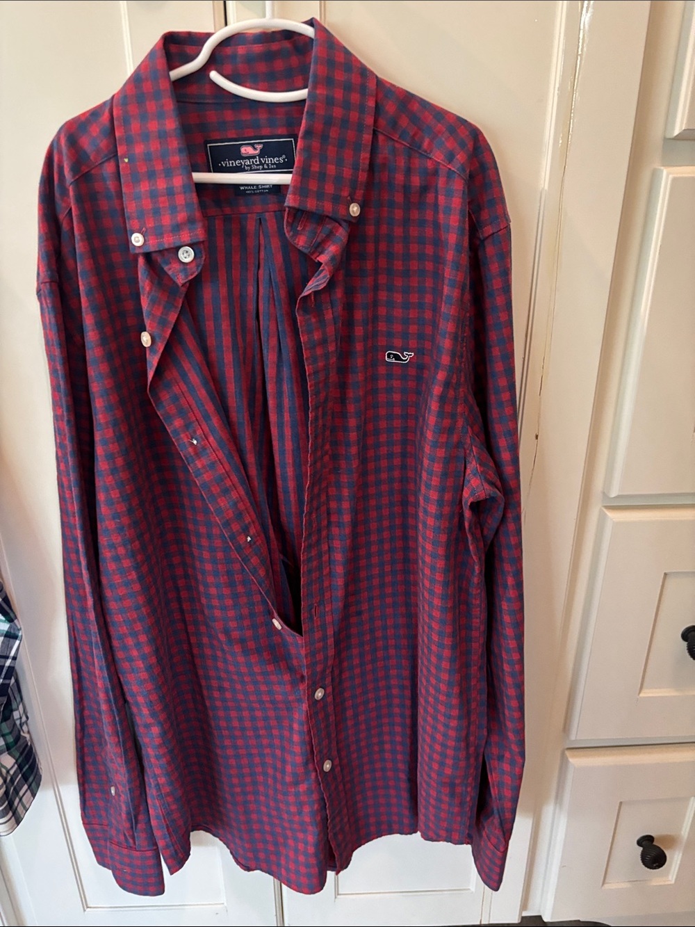 NWOT Vineyard Vines Men's Red & Blue Check Button-Down Shirt